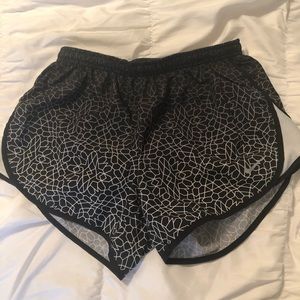 Black white and grey Nike running shorts